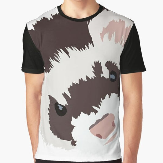 Ferret head vector graphic t-shirt