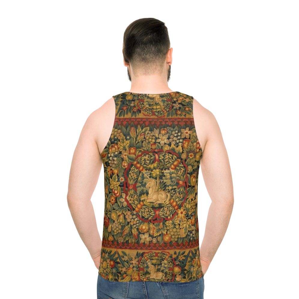 Medieval Unicorn Floral Tapestry Tank Top - men back