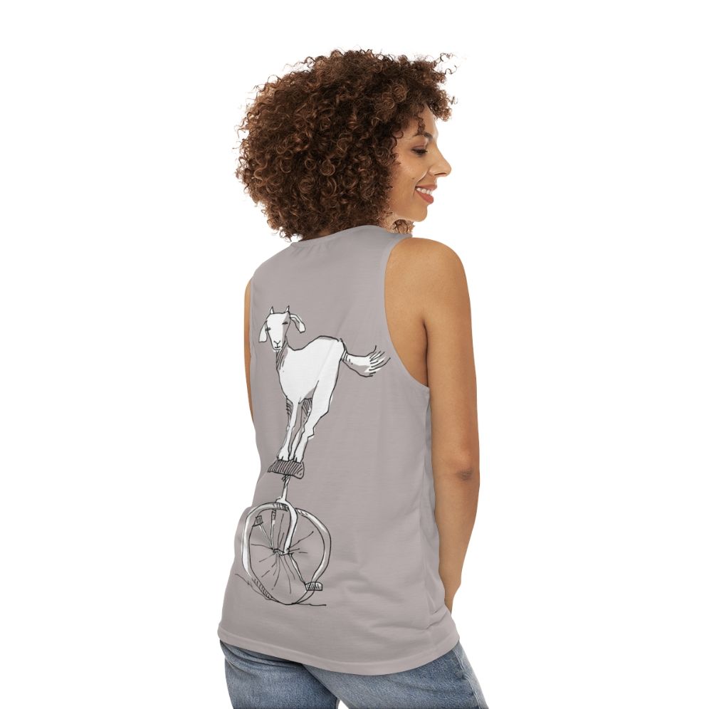 Goat on a unicycle graphic - women back