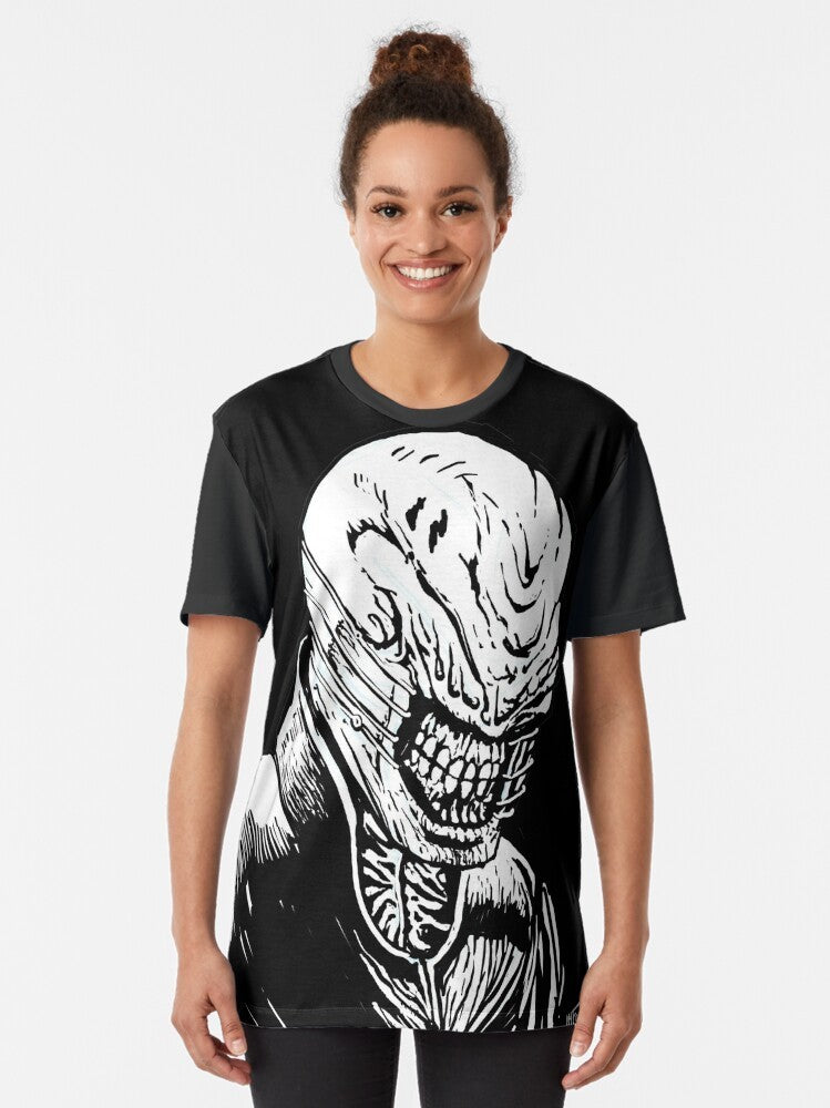 Hellraiser Chatterer Cenobite graphic printed on a t-shirt - Women