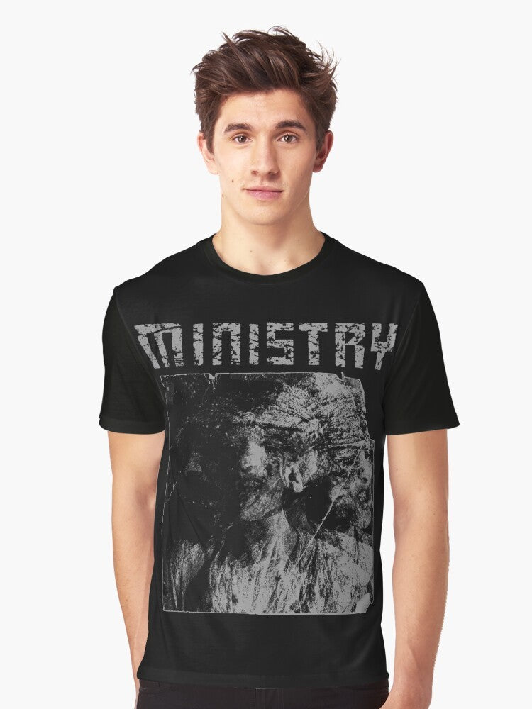 Ministry Industrial Metal Graphic T-Shirt featuring dark and heavy metal design - Men