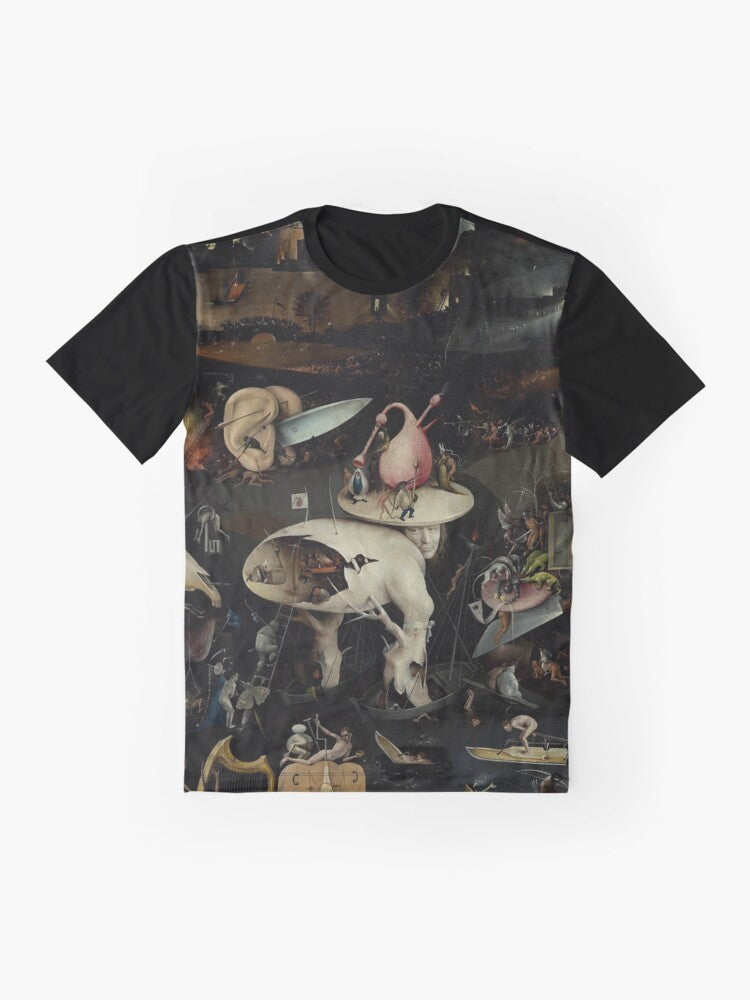 Hieronymus Bosch "Garden of Earthly Delights" Hell Graphic T-Shirt - Flat lay