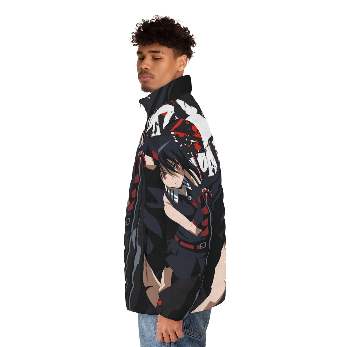 Akame Ga Kill anime puffer jacket with characters - men side left