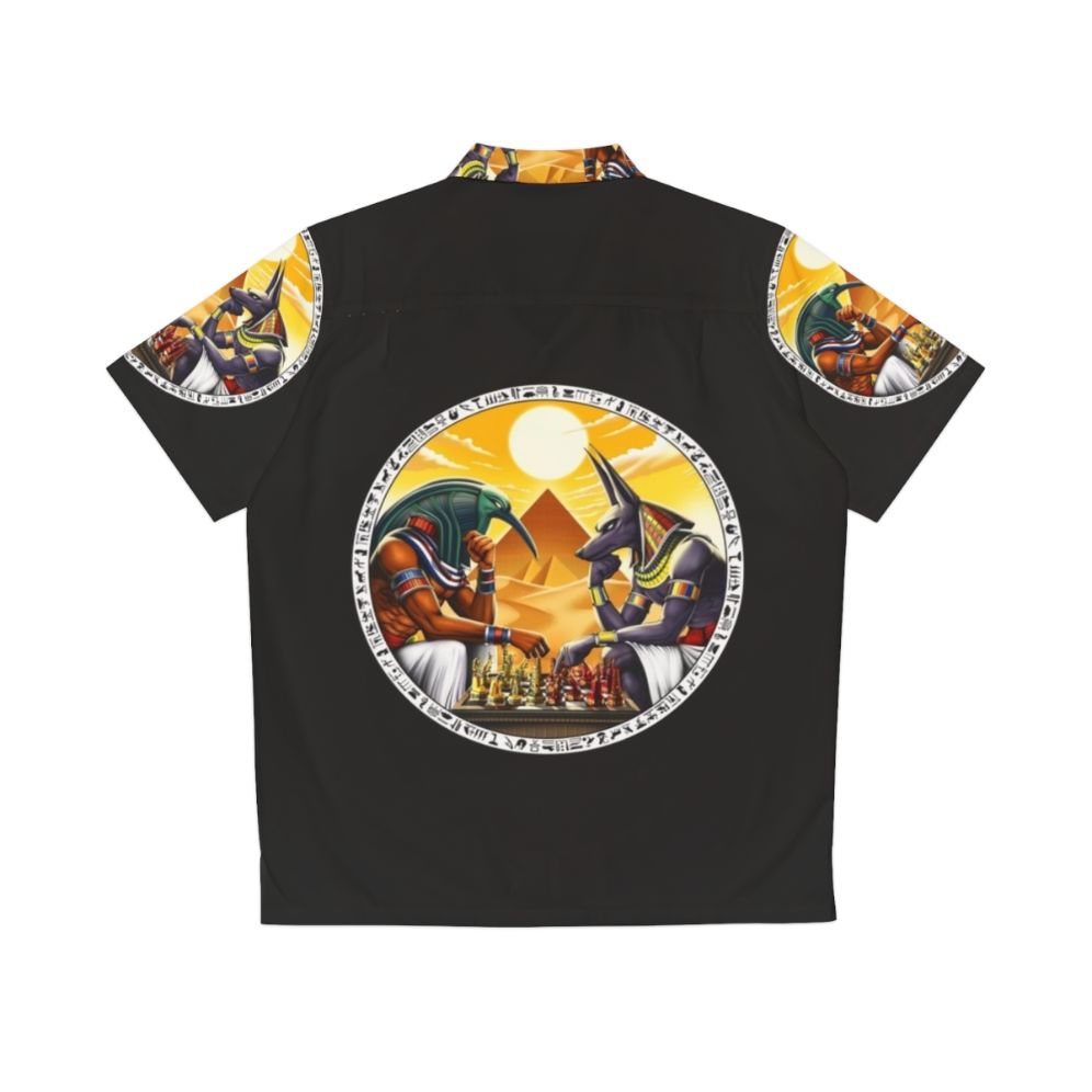 Egyptian mythology Hawaiian shirt with Anubis and Thoth - Back