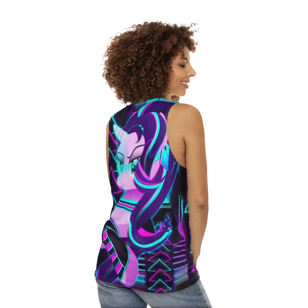 Retro synthwave starlight glimmer unisex tank top - women back