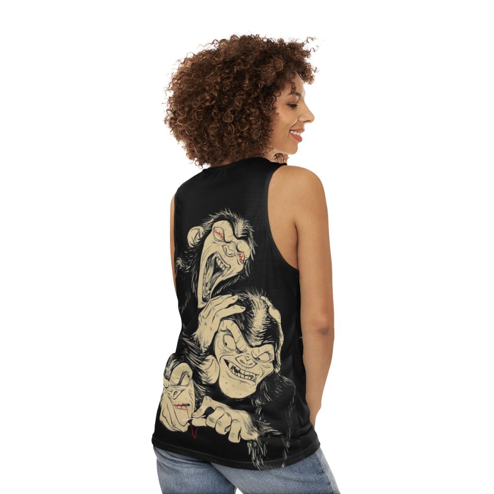 Three Wise Monkeys Unisex Tank Top - women back