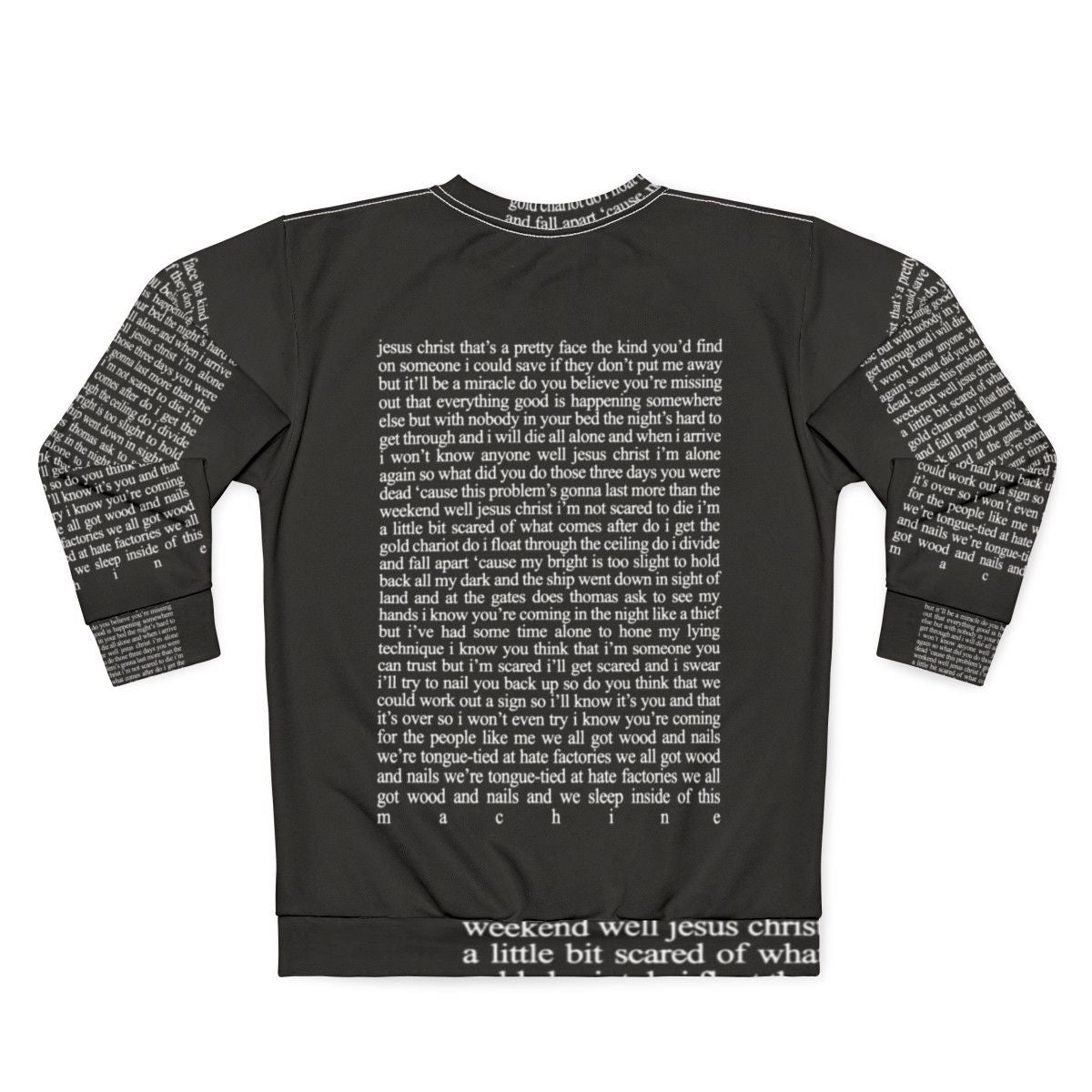 Jesus Christ Lyrics Christian Sweatshirt - Back