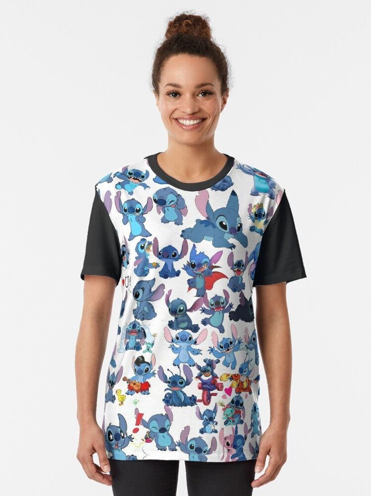 Lilo & Stitch graphic t-shirt featuring the Disney character Stitch in a cute and relatable design - Women