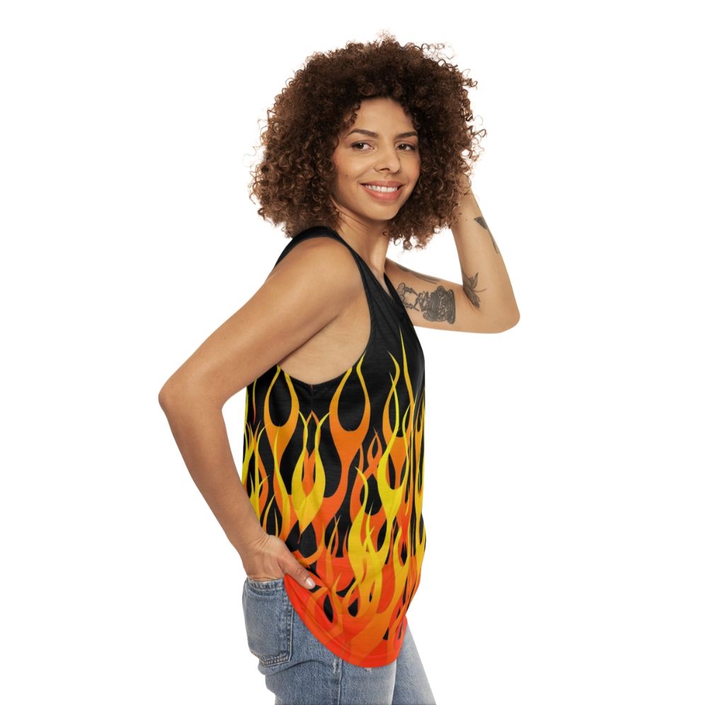 Racing Flames Unisex Tank Top - women side