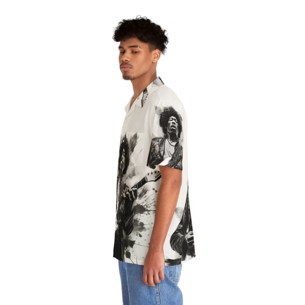 Jimmy Hendrix inspired Hawaiian shirt with psychedelic pattern - People Left