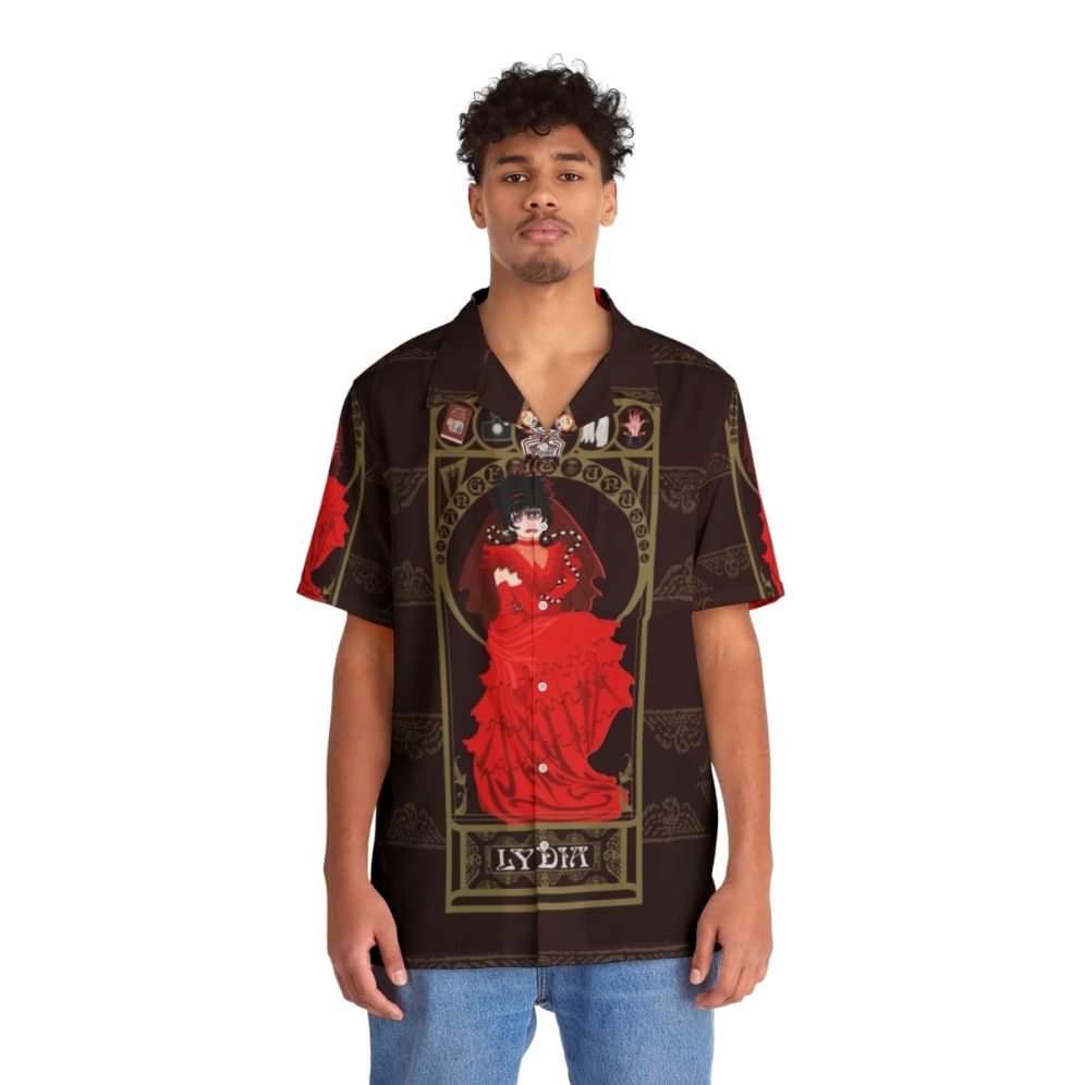 Beetlejuice Hawaiian shirt with Lydia Deetz design - People Front