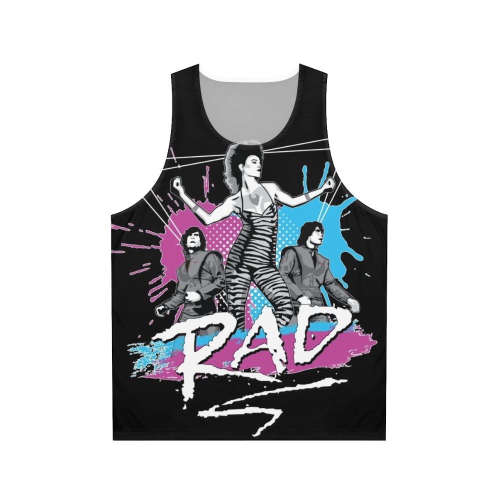 1980s unisex tank top with retro dance music design