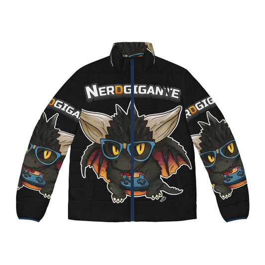 Nergigante puffer jacket with chibi monster hunter design