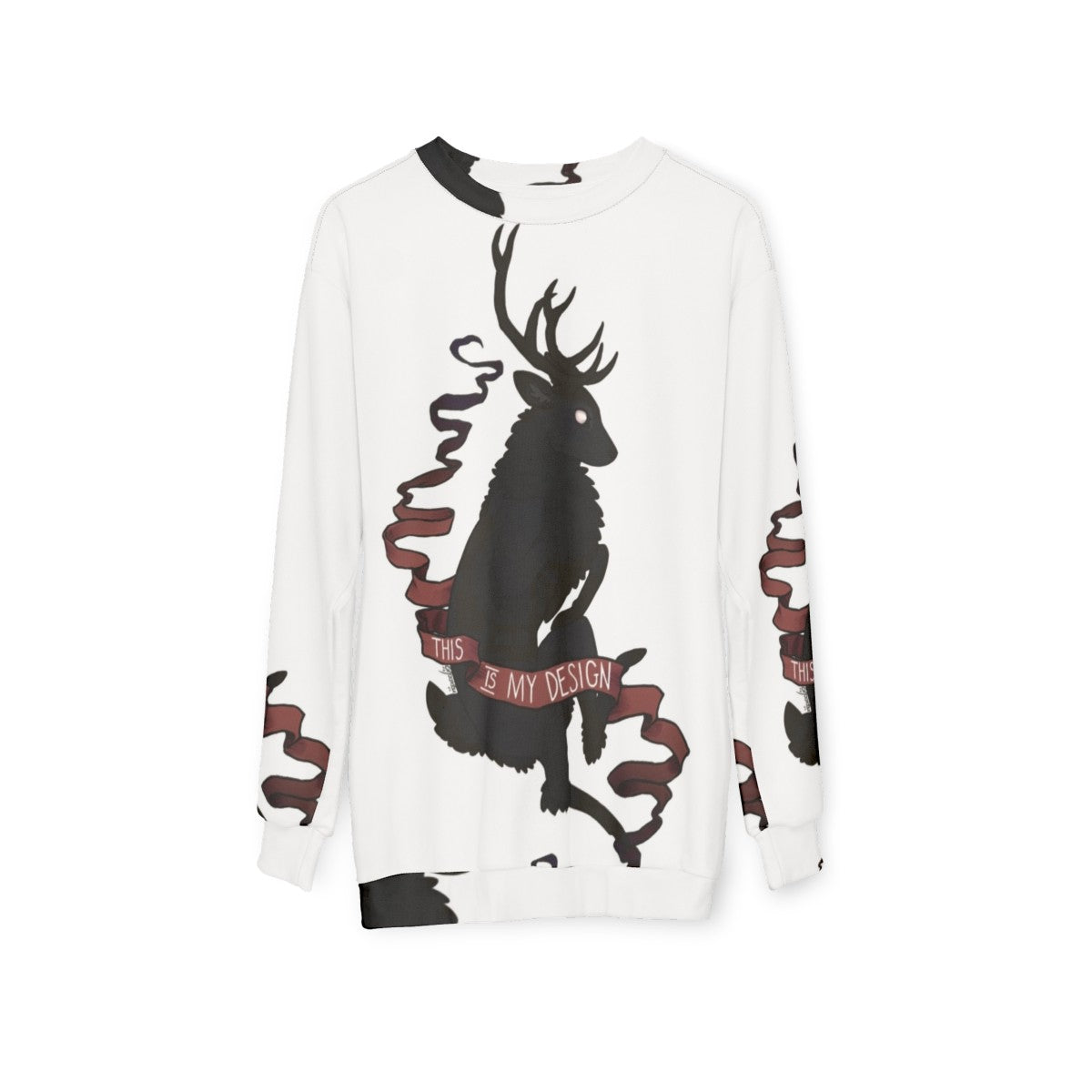 Stag design sweatshirt with "This Is My Design" text - hanging