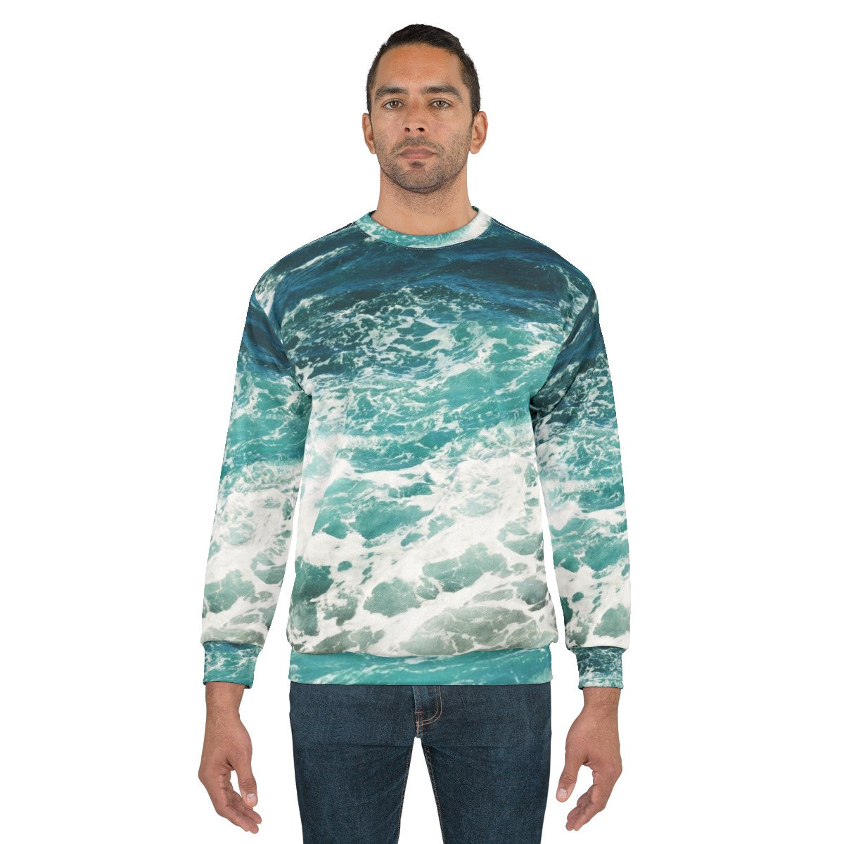 Blue Ocean Waves Sweatshirt - men