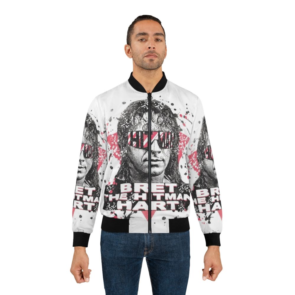 Tribute to the Hitman Bomber Jacket featuring Bret Hart's iconic wrestling persona - Lifestyle