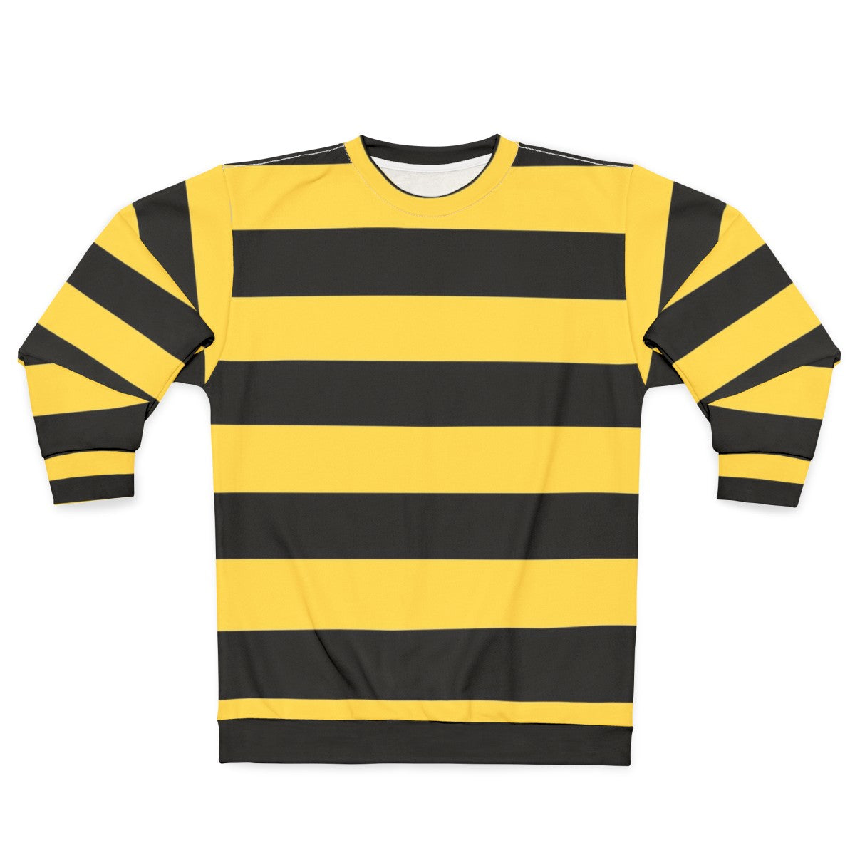 Bumble bee sweatshirt with bright yellow and black contrasting patterns