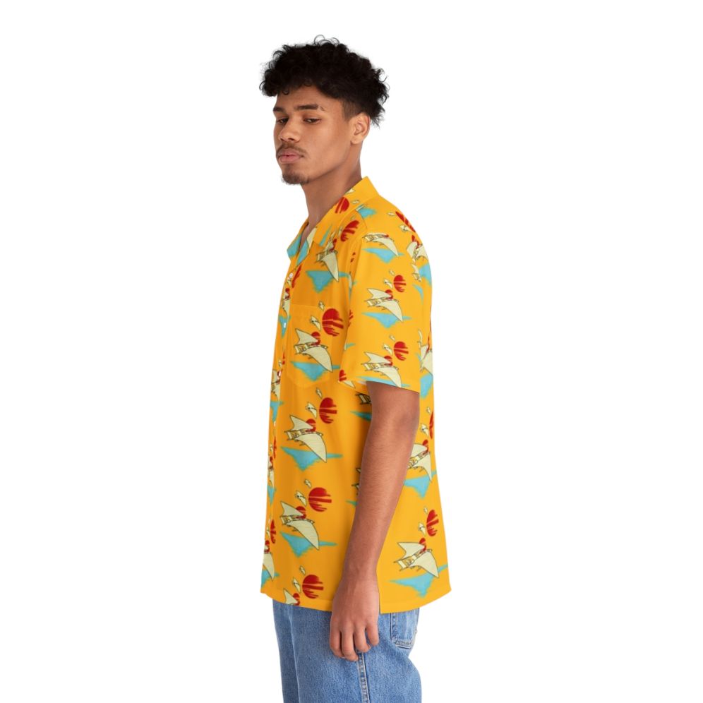 Tropical Hawaiian Shirt with Star Wars Lando Calrissian and Millennium Falcon Design - People Left