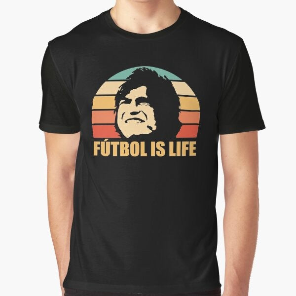 Futbol is Life graphic t-shirt featuring Ted Lasso and AFC Richmond characters