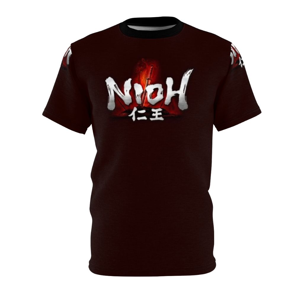 Nioh-inspired action RPG t-shirt with samurai and Japanese mythology imagery