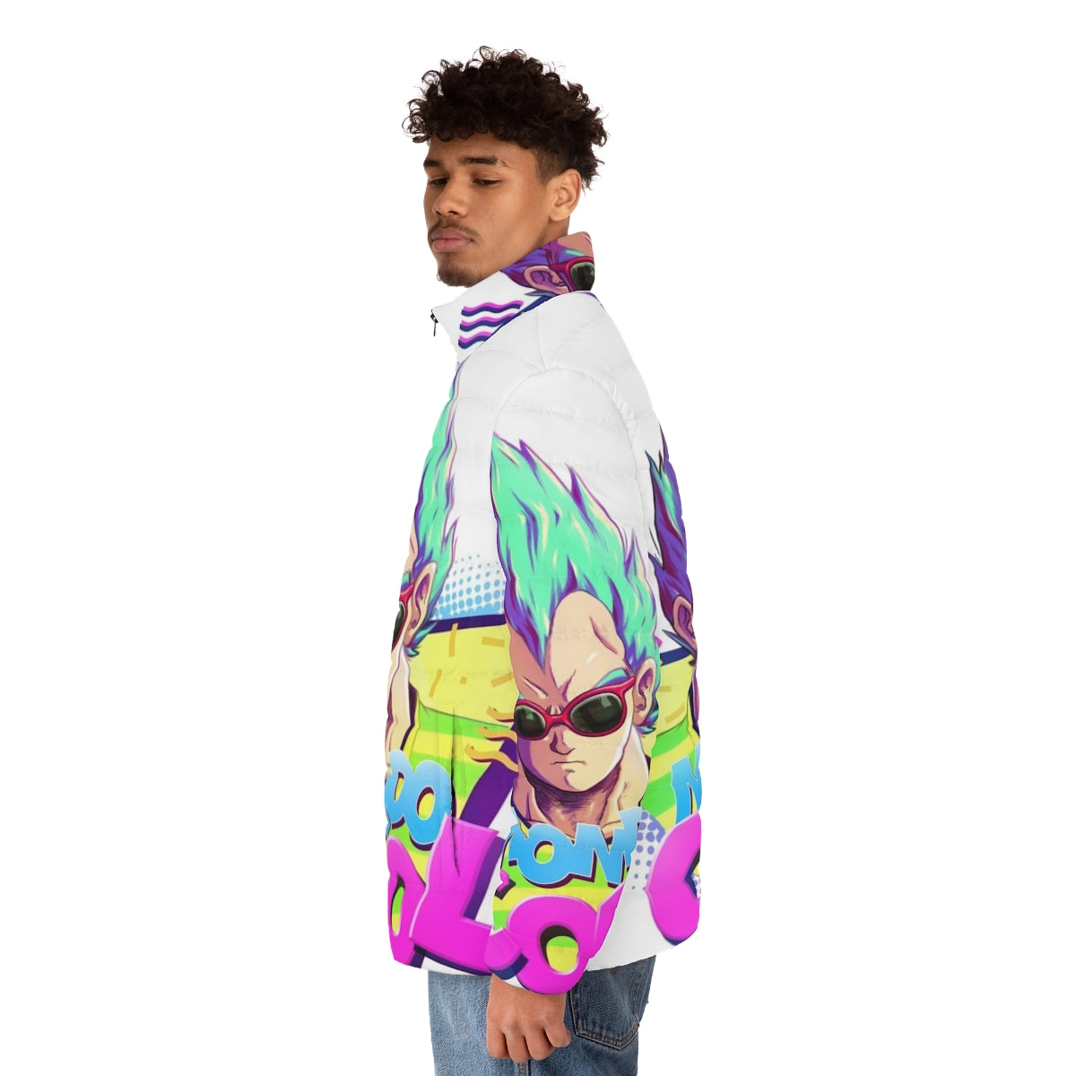 Mondo Cool Puffer Jacket with Dragon Ball Z inspired design - men side left