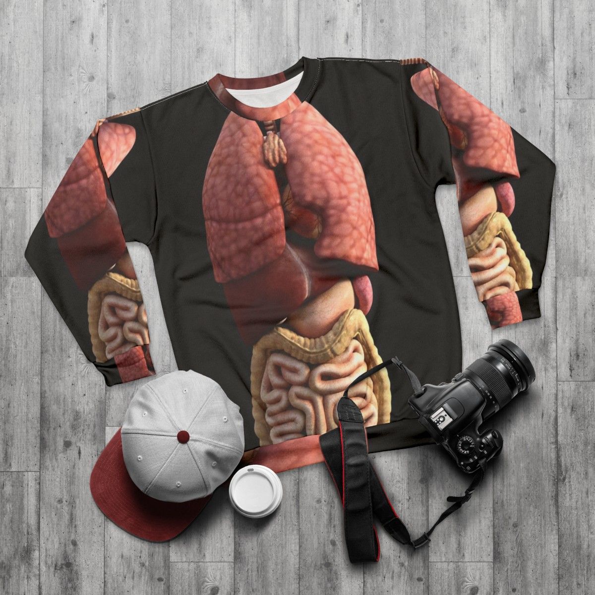 3D Internal Organs Anatomy Sweatshirt - flat lay