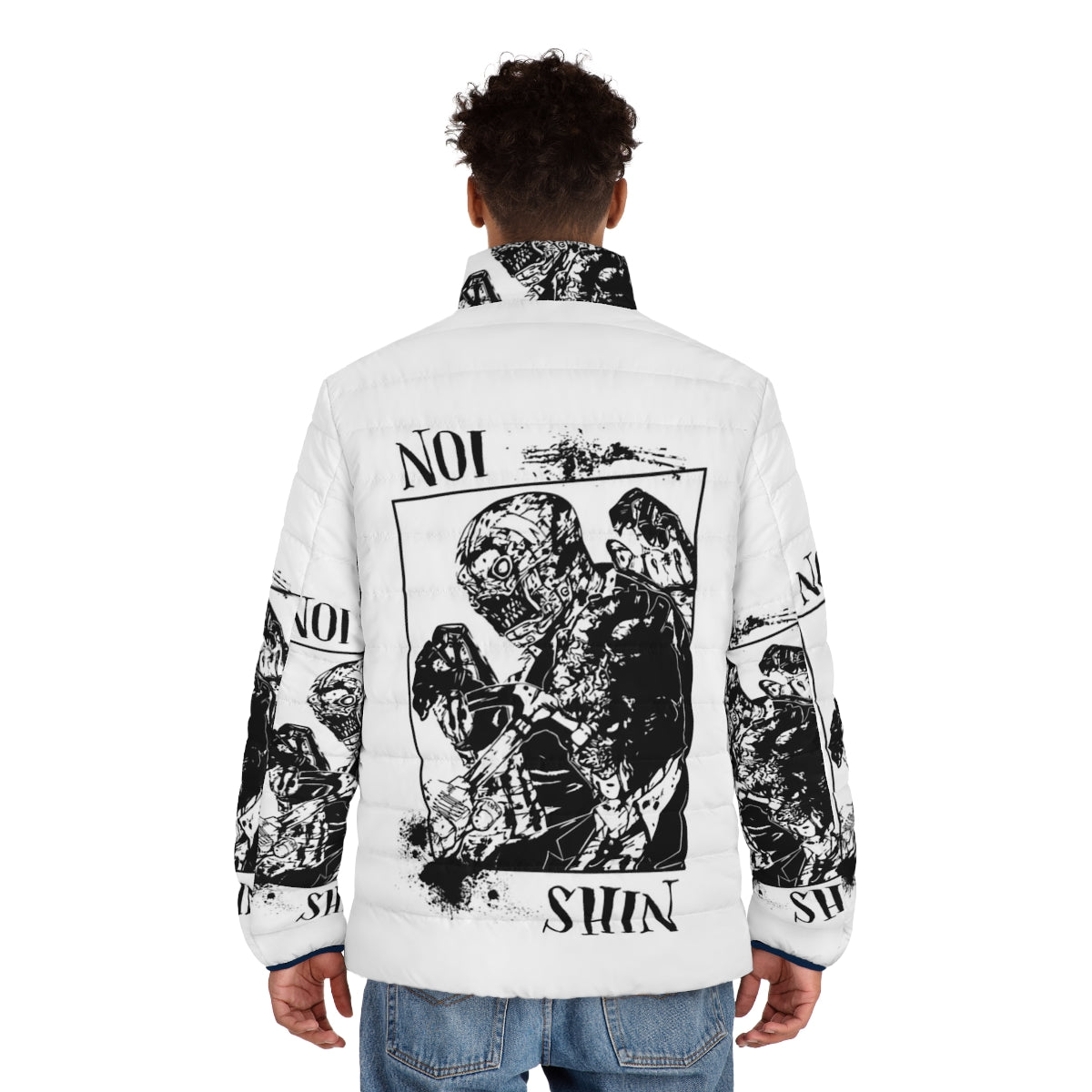 Shin Noi Dorohedoro Puffer Jacket featuring a cool and horror-inspired design - men back