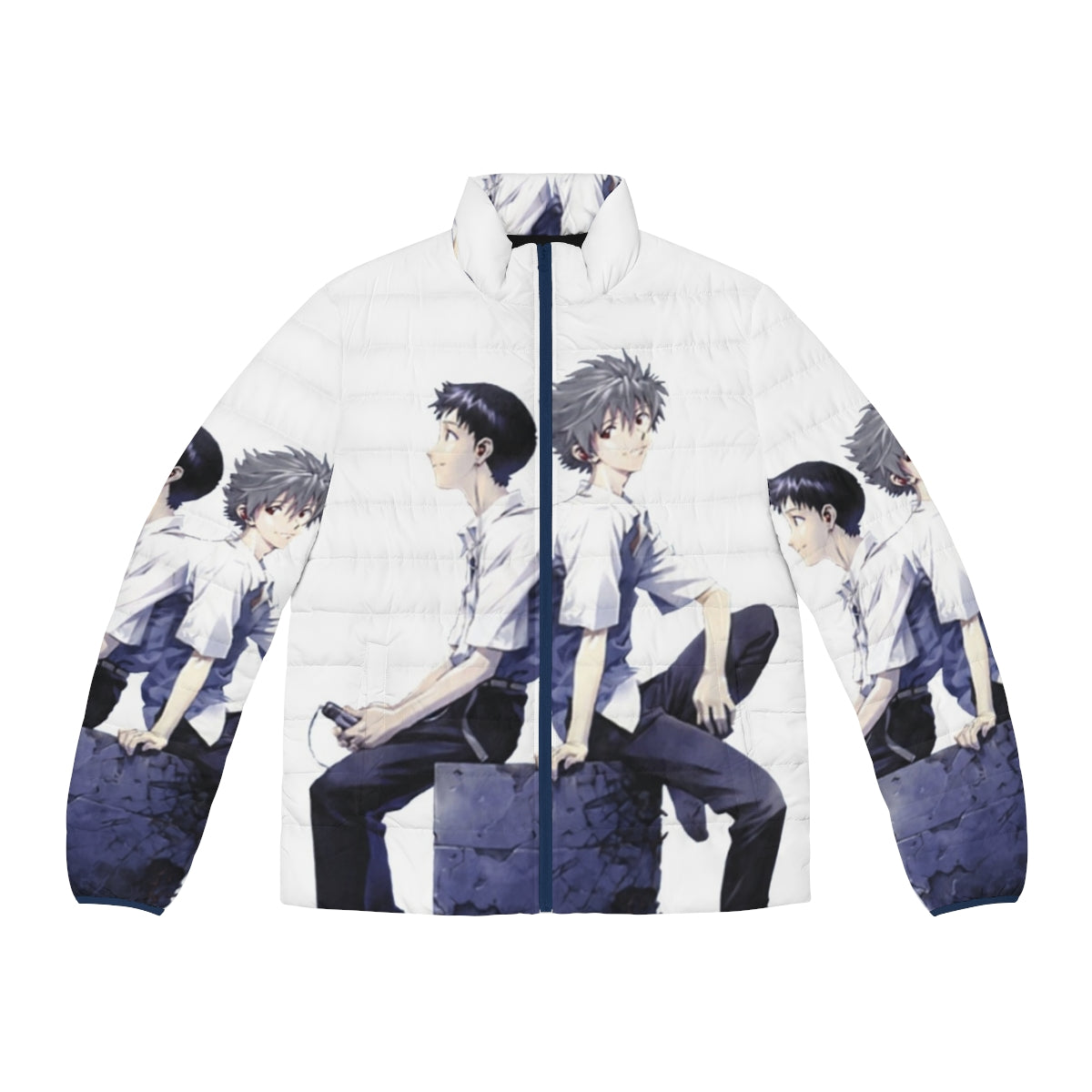 Kaworu and Shinji Evangelion Anime Couple Puffer Jacket