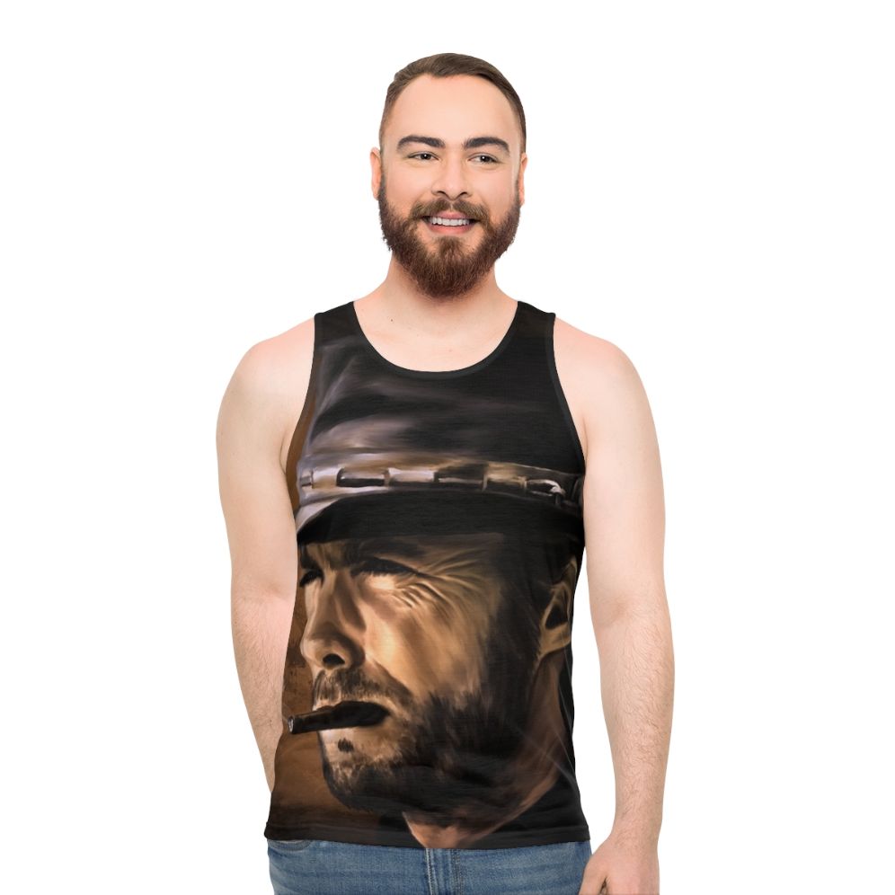 Cowboy unisex tank top with vintage western design - men