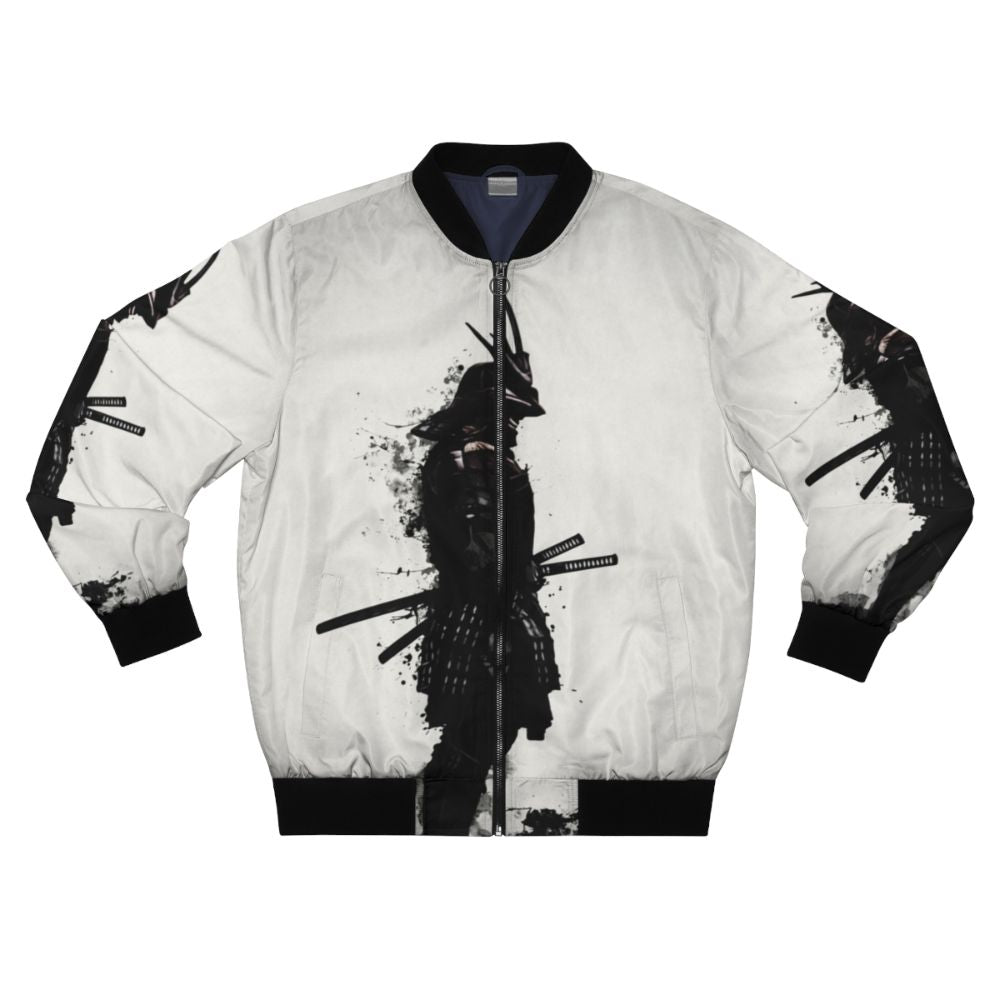 Armored samurai bomber jacket with Japanese-inspired design and tactical features