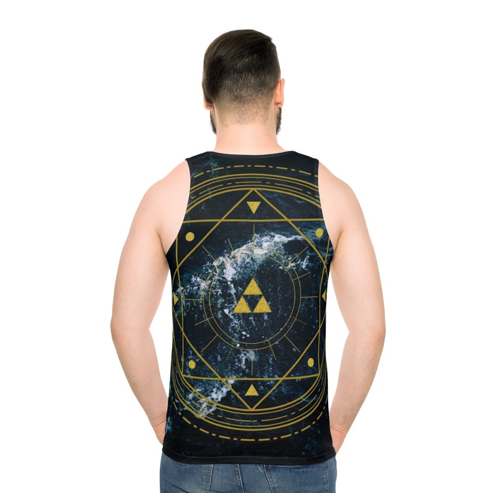 Triforce geometric unisex tank top - men back