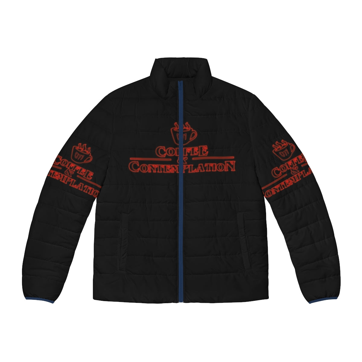 Stranger Things Coffee and Contemplation Puffer Jacket featuring Hopper