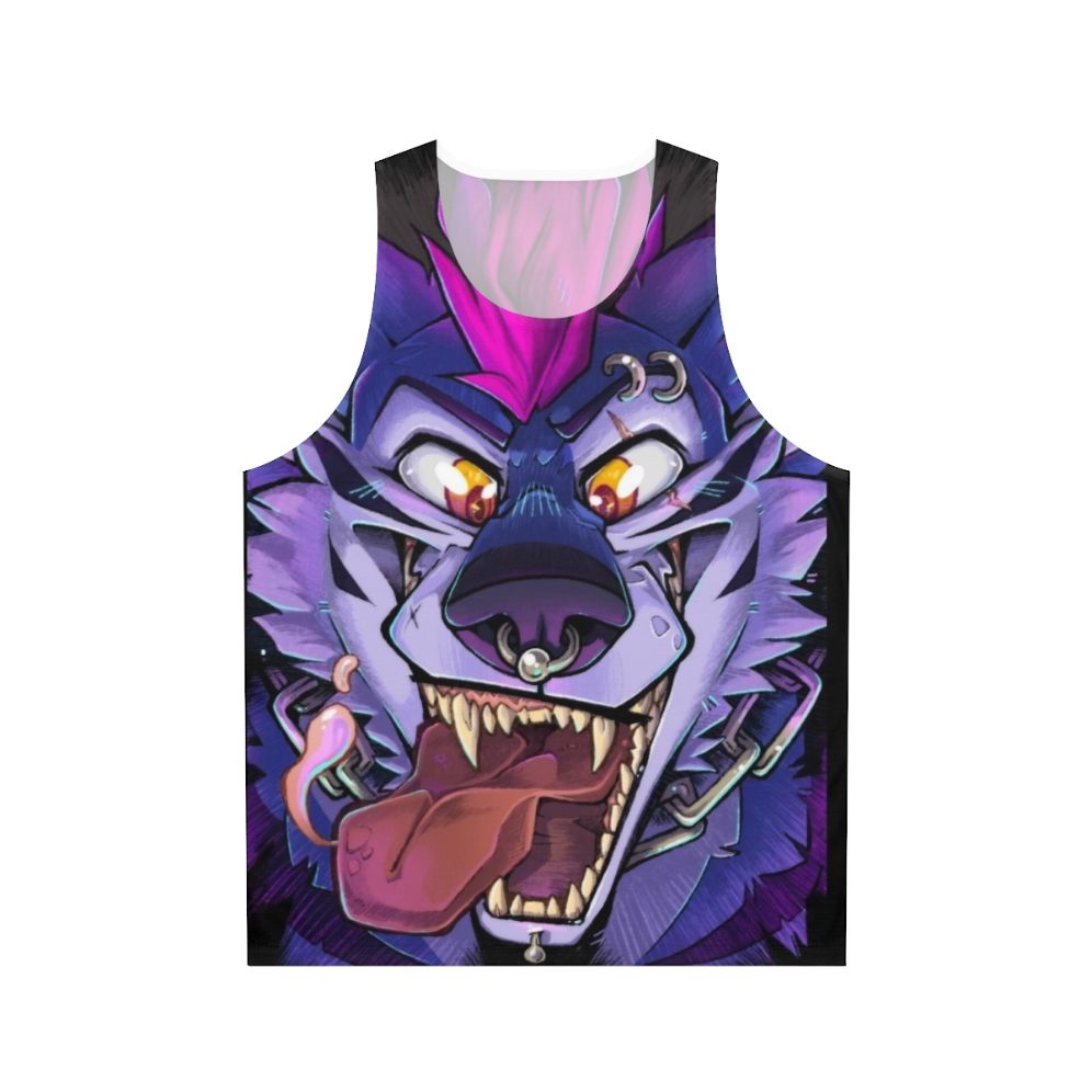 Unisex Punk Furry Wolf Teeth Maw Tank Top