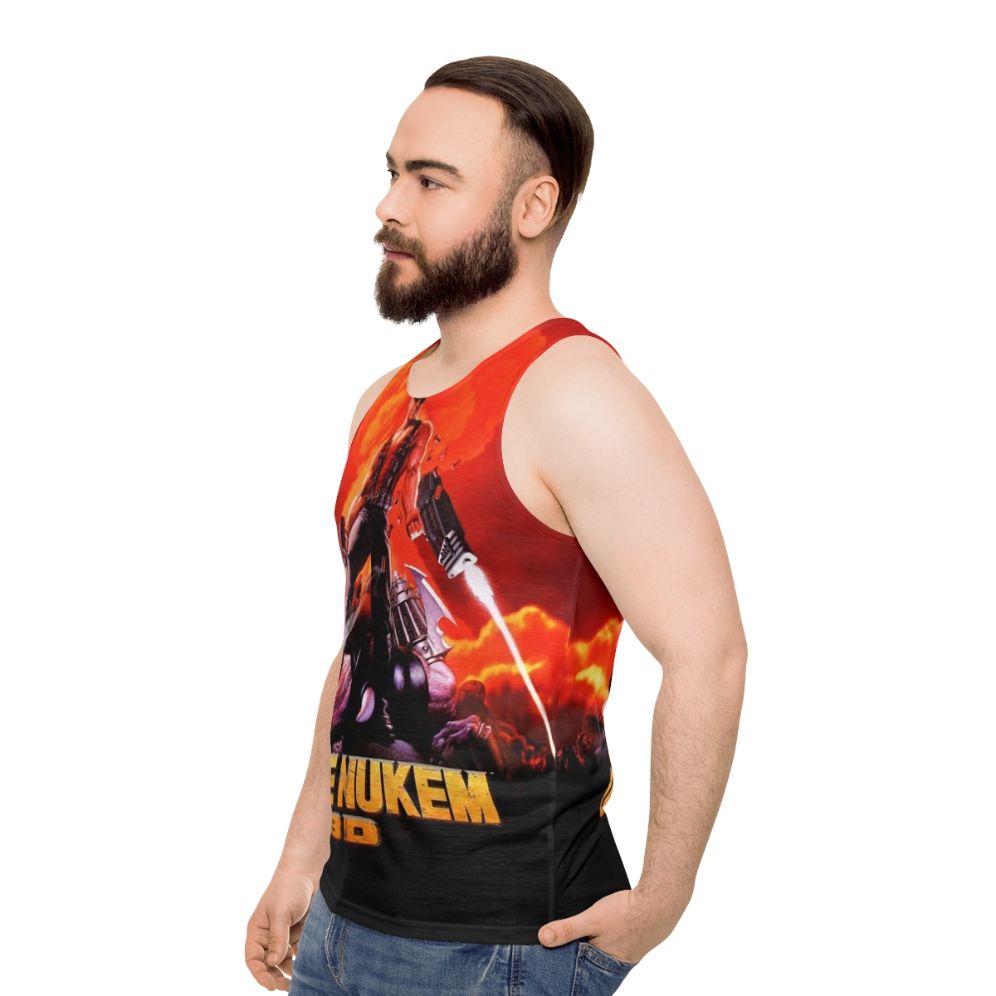 Duke Nukem 3D Retro Gaming Unisex Tank Top - men side