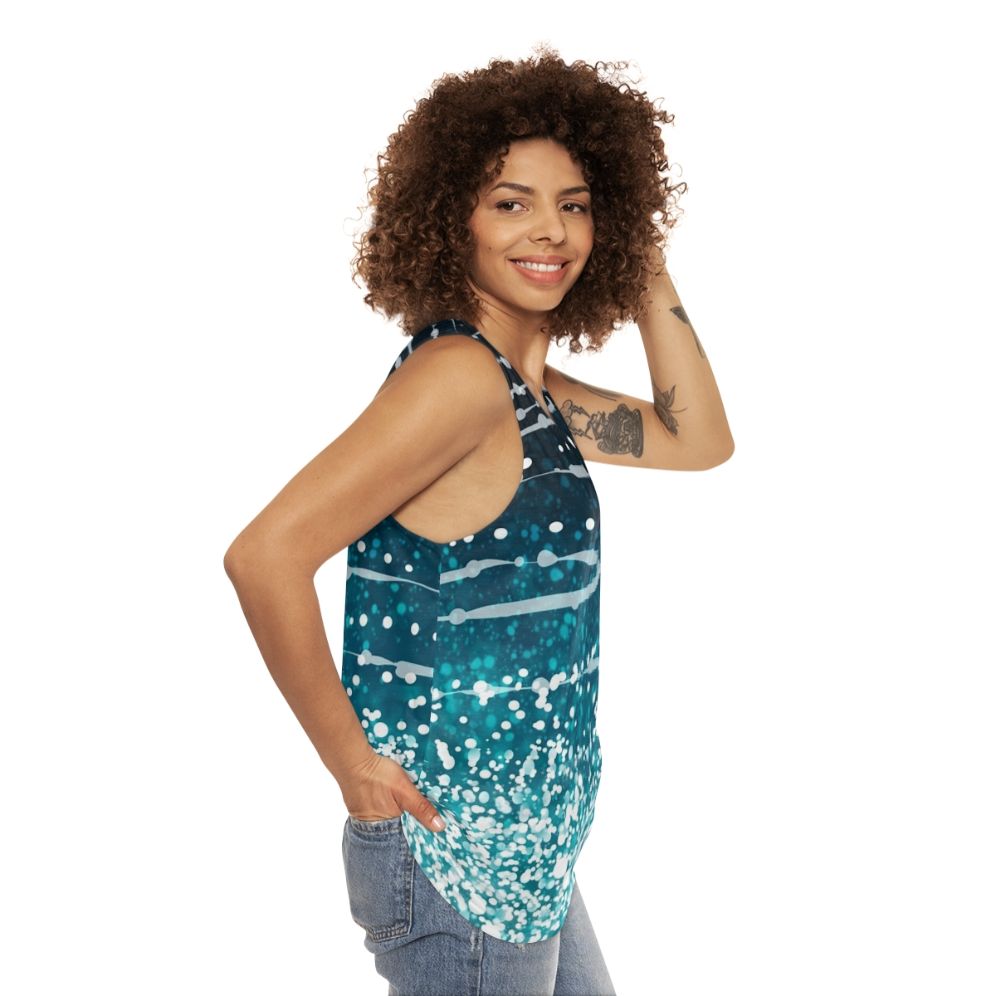 Whale shark pattern unisex tank top - women side