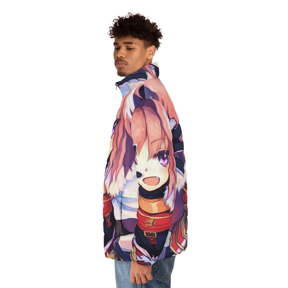 Astolfo Fate Series Puffer Jacket - Anime Inspired Outerwear - men side left