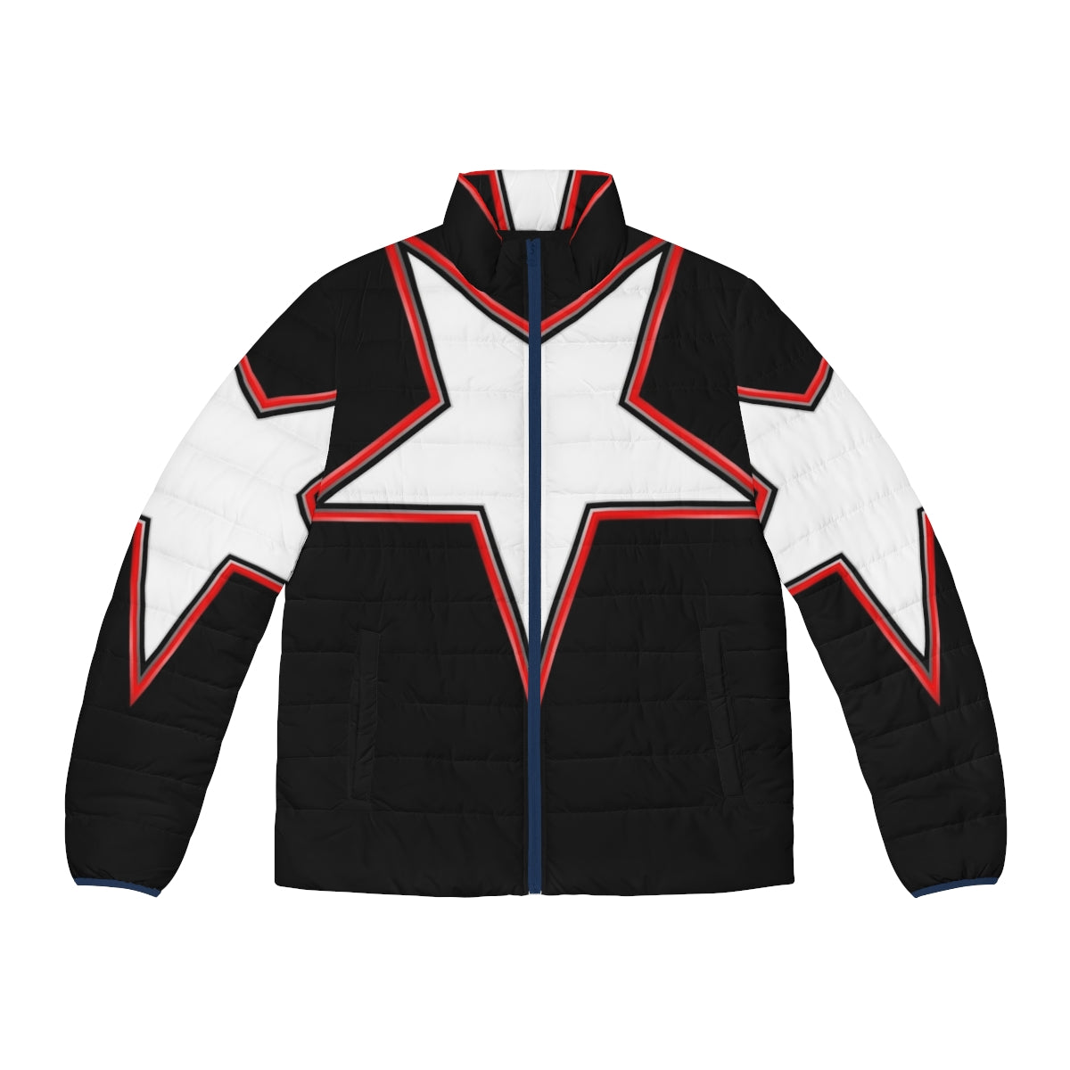 Five-pointed star puffer jacket for sci-fi and comic book cosplay