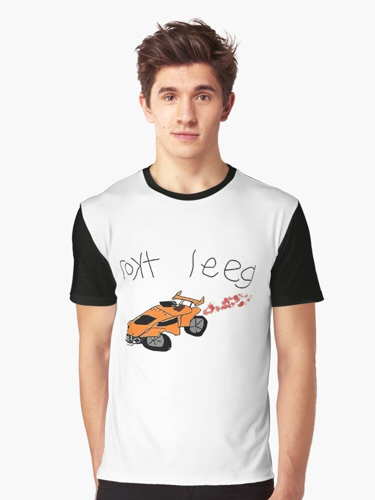 Rocket League Graphic T-Shirt featuring the game's iconic Octane, Fennec, and Scarab vehicles - Men