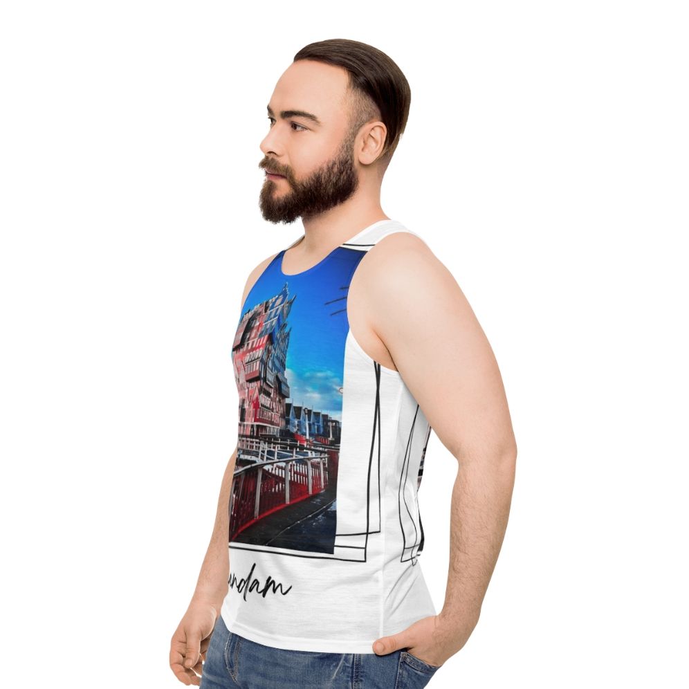 Zaandam City in Holland Unisex Tank Top - men side