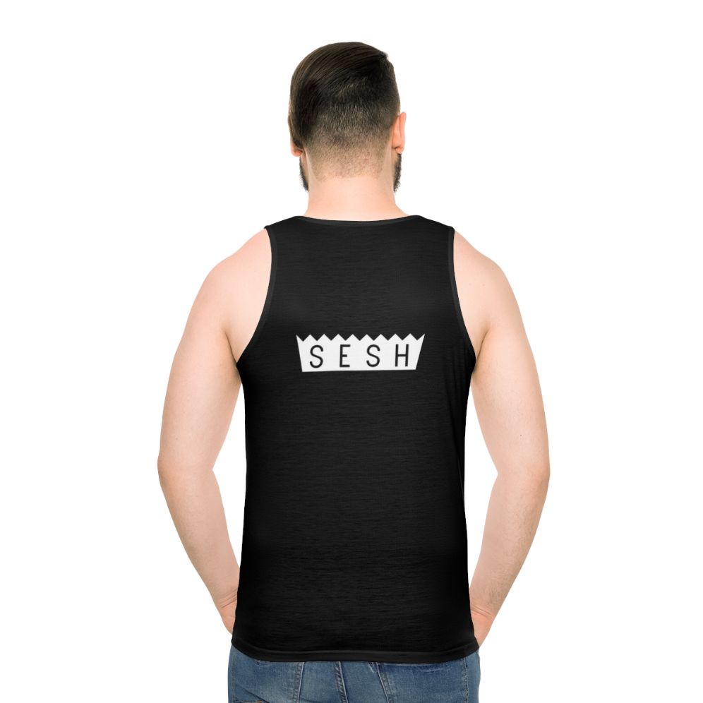 Team Sesh Unisex Tank Top featuring Bones logo - men back