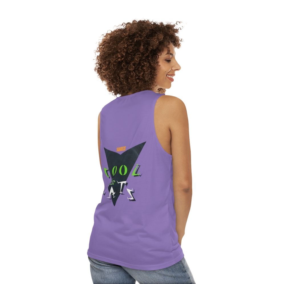 Unisex tank top with Cool For Cats album artwork - women back