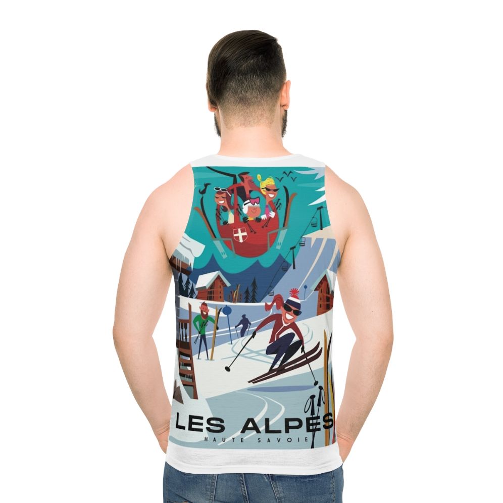 Les Alpes Ski Poster Unisex Tank Top - men back