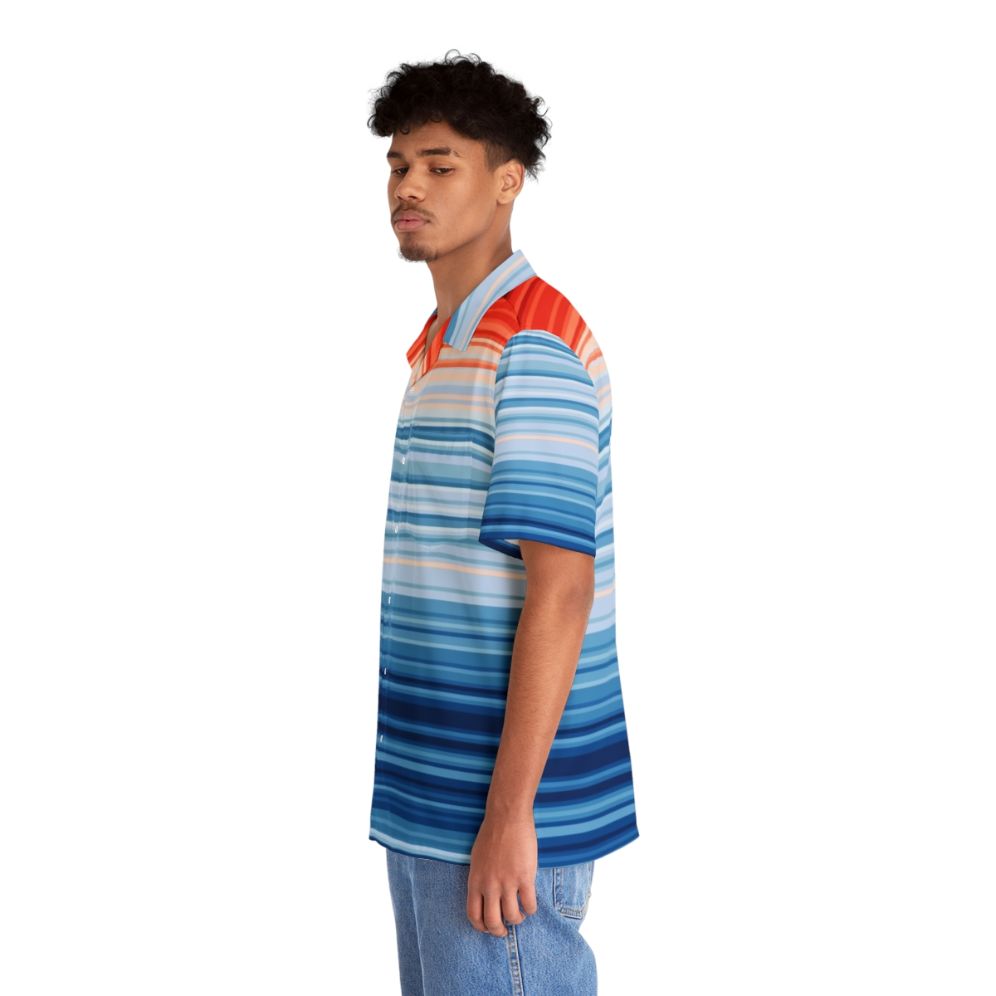 Climate Change Stripes Hawaiian Shirt - People Left