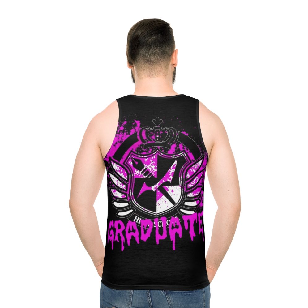 Danganronpa Unisex Tank Top with Graduate of Hope's Peak Academy Design - men back