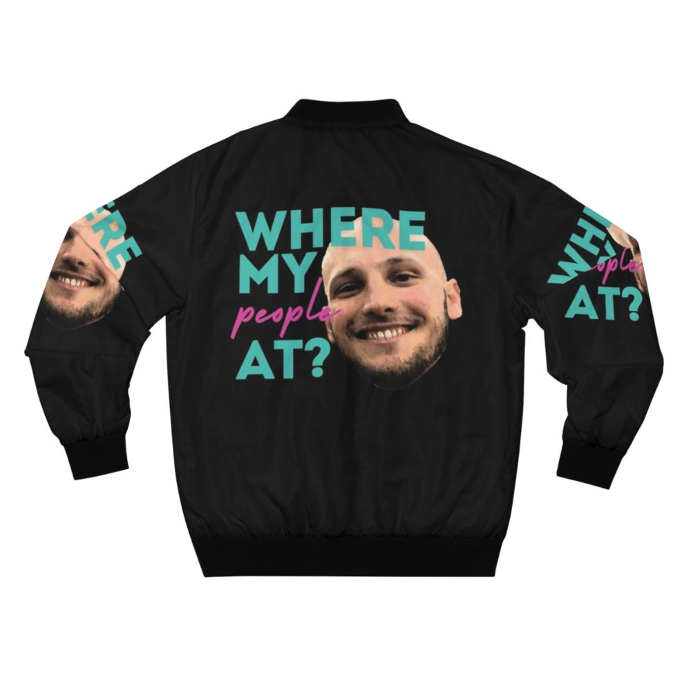 Mitch "Where My People At?" bomber jacket in urban streetwear style - Back