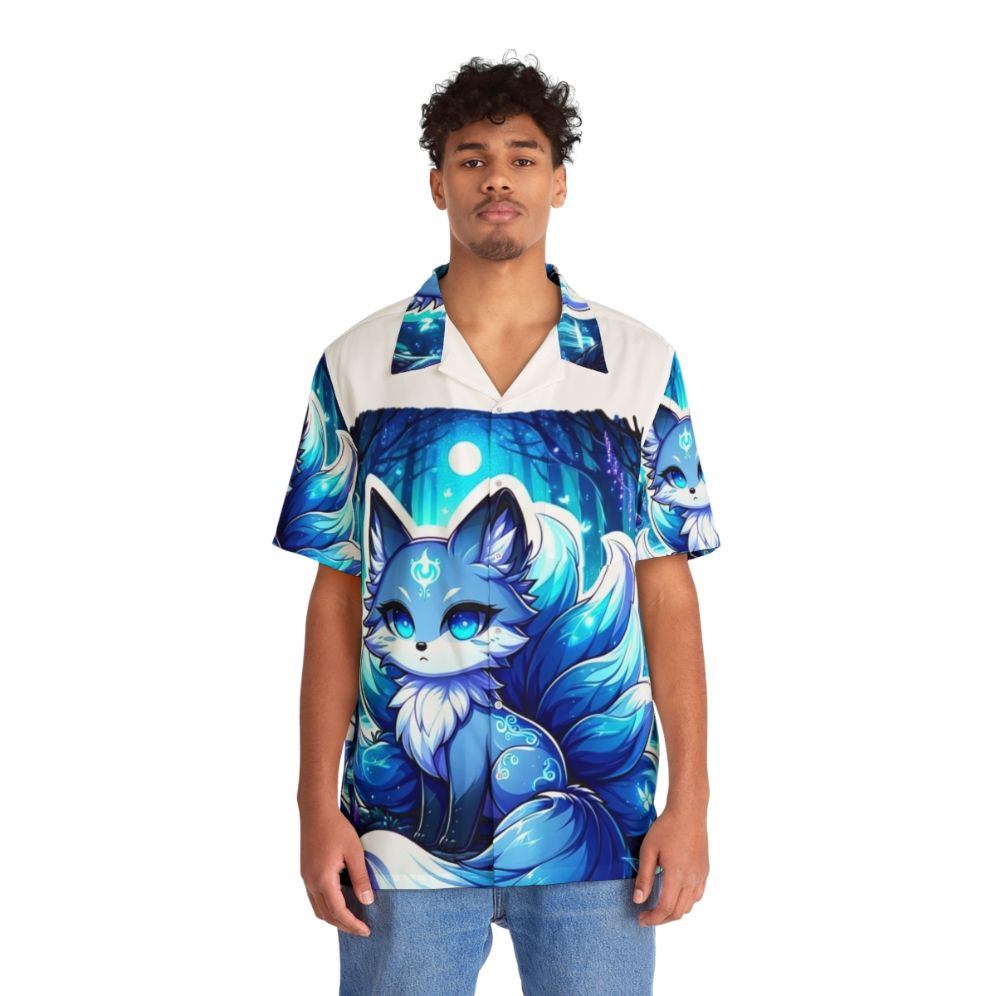 Azure legendary animals mystic fox Hawaiian shirt - People Front