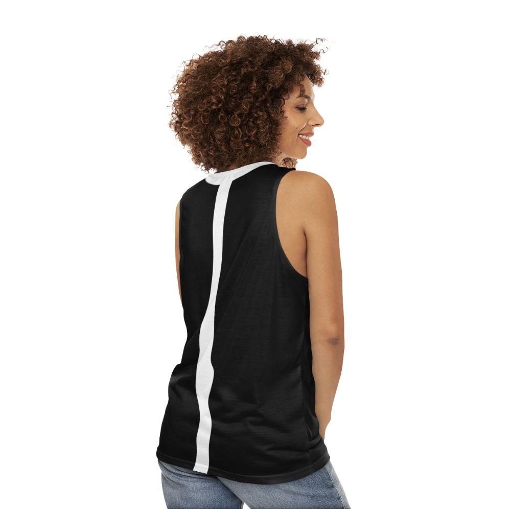 Unisex 60s mod black and white tank top - women back