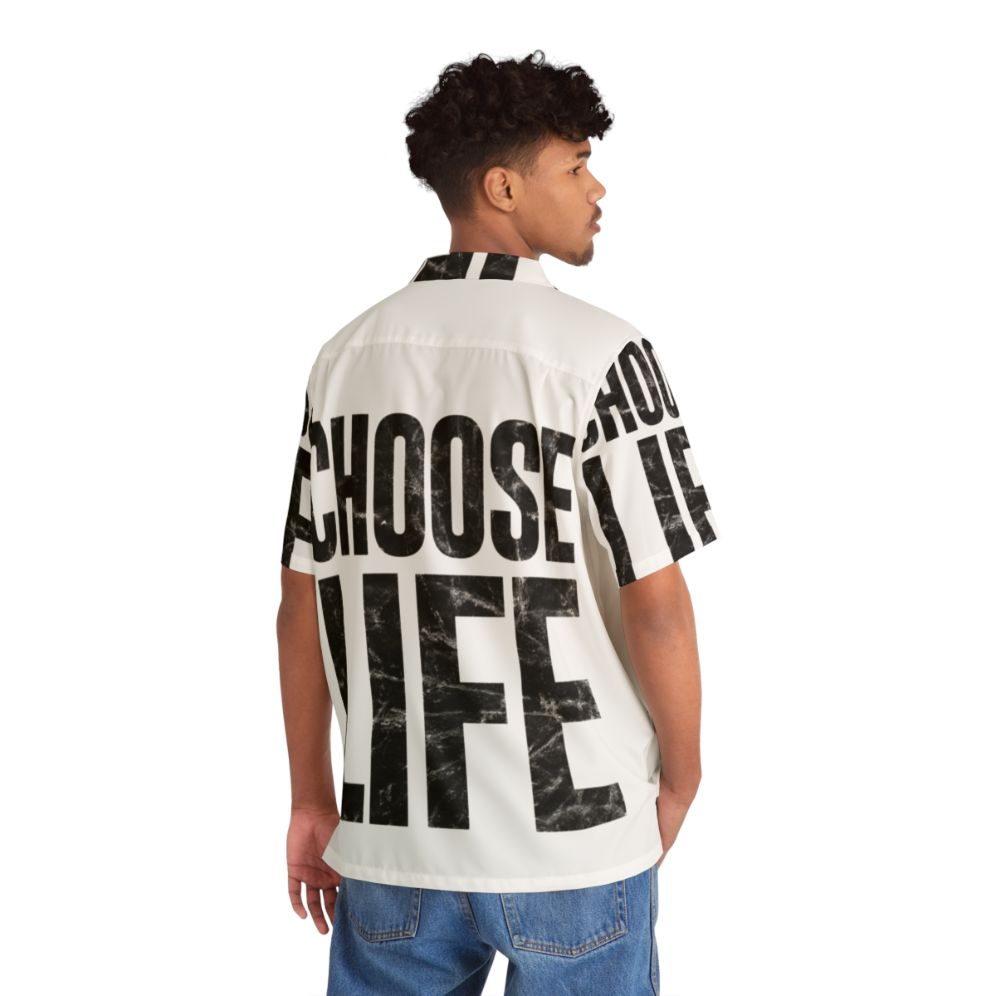 1980s "Choose Life" Hawaiian Shirt - Flat lay