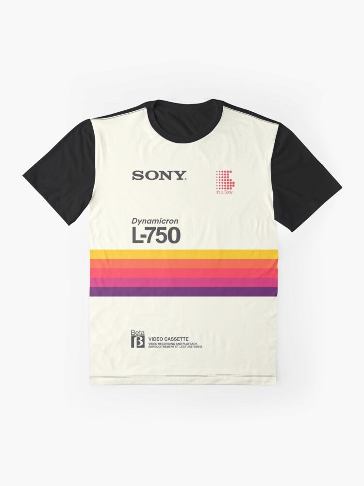 Retro Sony VHS and Betamax Graphic T-Shirt - Flat lay