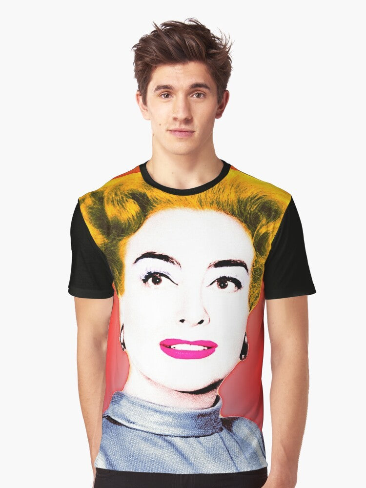 Graphic tee featuring a pop art design of actress Joan Crawford, a Hollywood icon. - Men